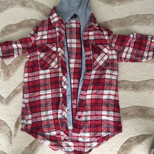 Plaid flannel with inner hoodie